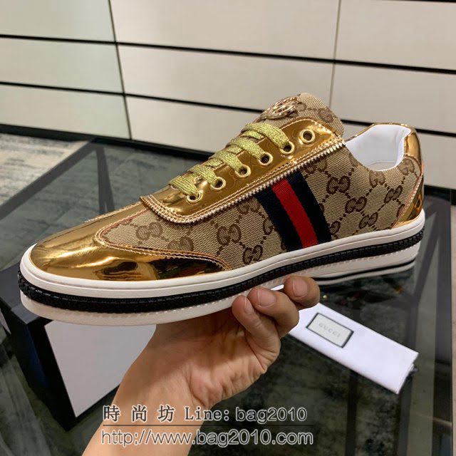 GUCCI男鞋 專櫃同步 古馳男士最新款休閒鞋 Gucci印花休閒男板鞋  hdnx1259